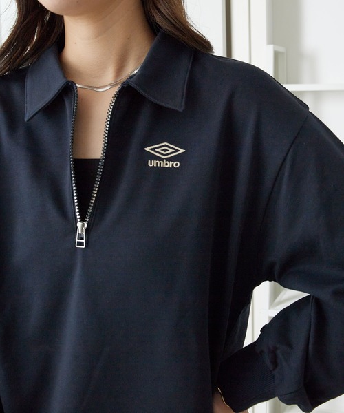 UMBRO(アンブロ)の「UMBRO・viola e viola別注/ハーフジップ裏毛スウェット(スウェット・レディース・ネイビー/オートミール・M/L/LL/3L)」の8枚目の写真