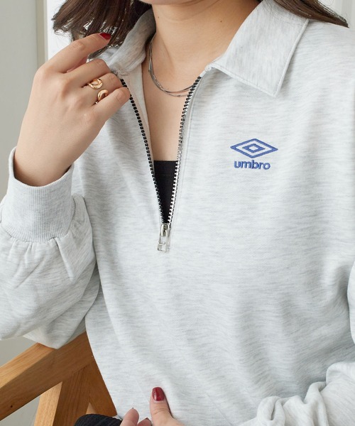 UMBRO(アンブロ)の「UMBRO・viola e viola別注/ハーフジップ裏毛スウェット(スウェット・レディース・ネイビー/オートミール・M/L/LL/3L)」の16枚目の写真