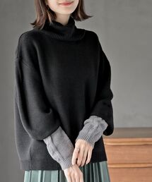 rps | アームウォーマーレイヤー風タートルニットチュニック(ニット/セーター)