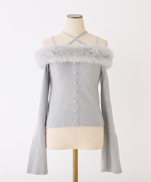 オフショルフェイクファーニット（ニット/セーター）｜one after