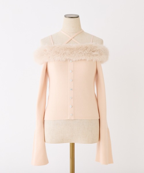 オフショルフェイクファーニット（ニット/セーター）｜one after