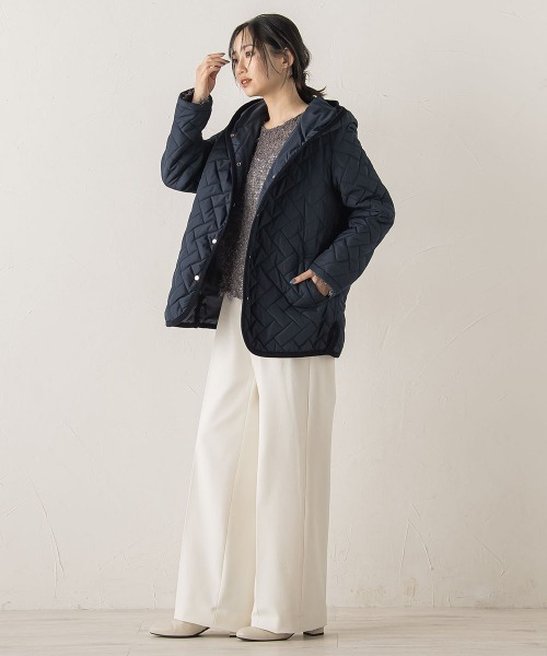 Droite lautreamont(ドロワットロートレアモン)の「【WEB限定】ポリエステルタフタキルトコート(その他アウター・レディース・ベージュ/ネイビー・M)」の14枚目の写真