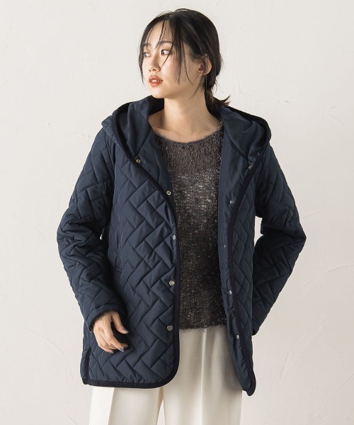 Droite lautreamont(ドロワットロートレアモン)の「【WEB限定】ポリエステルタフタキルトコート(その他アウター・レディース・ベージュ/ネイビー・M)」の20枚目の写真