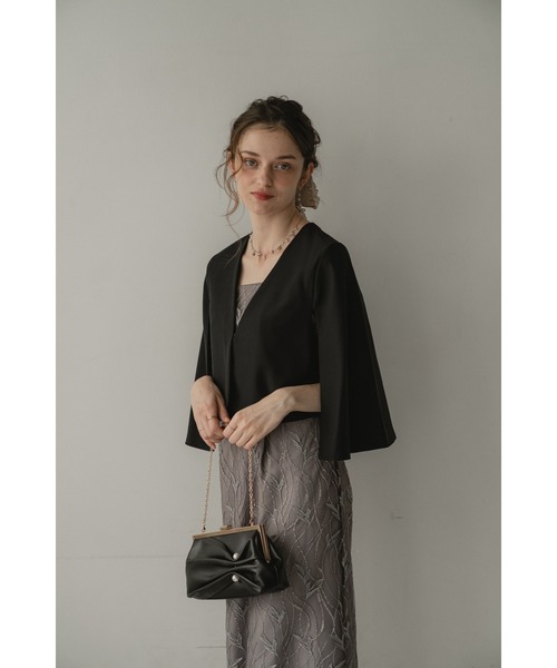 Dorry Doll（ドリードール）の「ケープスリーブジャケット（ノーカラージャケット・レディース・ブラック/グレー/ベージュ・MEDIUM）」の5枚目の写真