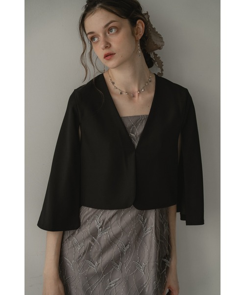 Dorry Doll（ドリードール）の「ケープスリーブジャケット（ノーカラージャケット・レディース・ブラック/グレー/ベージュ・MEDIUM）」の10枚目の写真