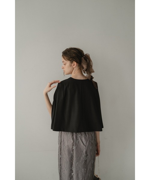 Dorry Doll（ドリードール）の「ケープスリーブジャケット（ノーカラージャケット・レディース・ブラック/グレー/ベージュ・MEDIUM）」の11枚目の写真