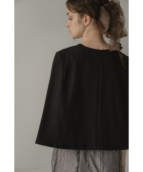 Dorry Doll（ドリードール）の「ケープスリーブジャケット（ノーカラージャケット・レディース・ブラック/グレー/ベージュ・MEDIUM）」の12枚目の写真