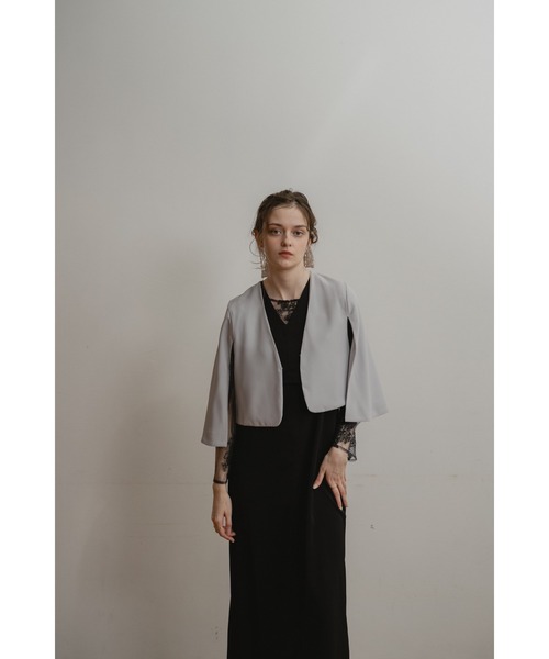 Dorry Doll（ドリードール）の「ケープスリーブジャケット（ノーカラージャケット・レディース・ブラック/グレー/ベージュ・MEDIUM）」の13枚目の写真