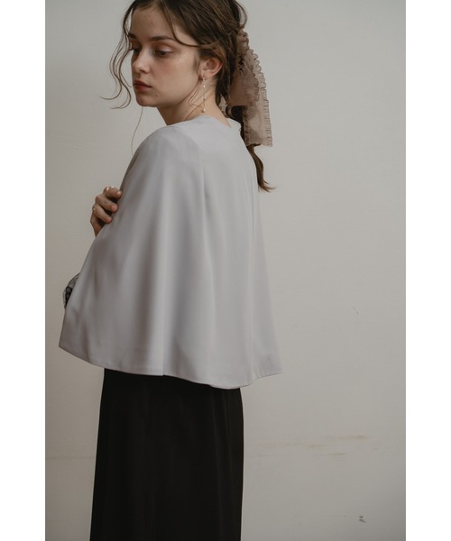 Dorry Doll（ドリードール）の「ケープスリーブジャケット（ノーカラージャケット・レディース・ブラック/グレー/ベージュ・MEDIUM）」の16枚目の写真