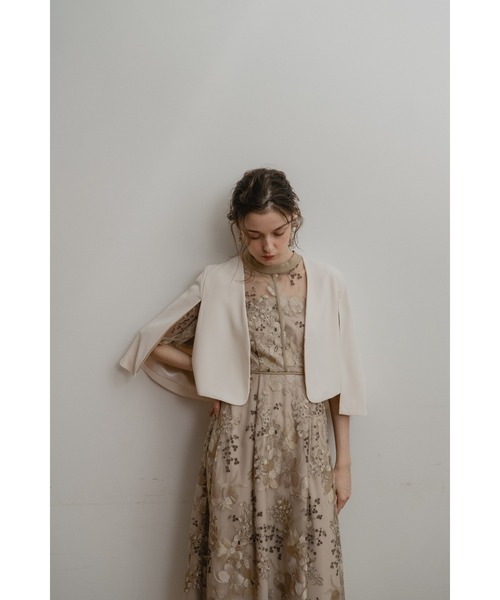 Dorry Doll（ドリードール）の「ケープスリーブジャケット（ノーカラージャケット・レディース・ブラック/グレー/ベージュ・MEDIUM）」の22枚目の写真