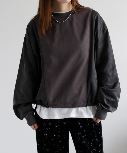 cepo（セポ）の「バックジップミリタリー切り替えプルオーバー（スウェット・レディース・オフホワイト/チャコール・M）」の13枚目の写真