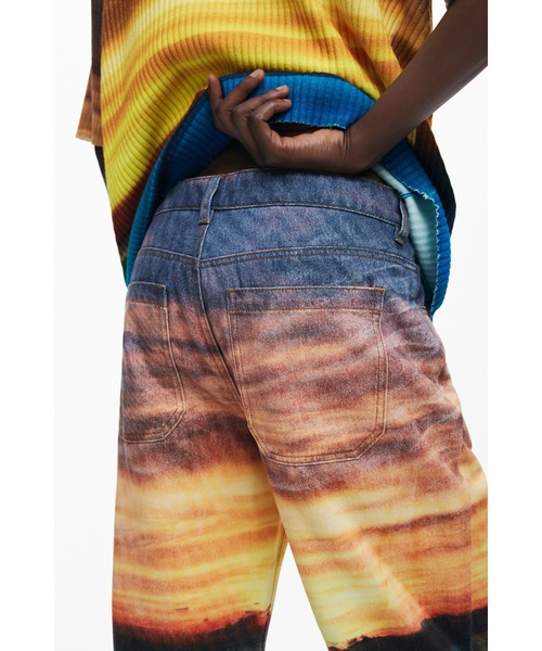 Desigual×BOTTER】サンセットプリントデニムパンツ（デニムパンツ