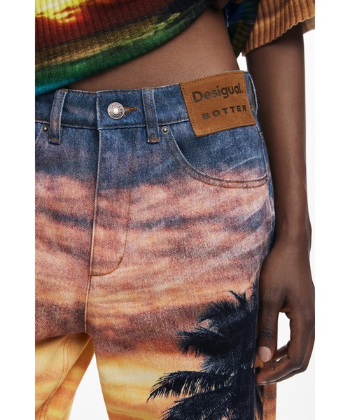 Desigual×BOTTER】サンセットプリントデニムパンツ（デニムパンツ