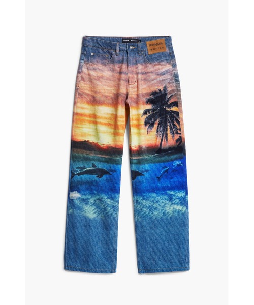Desigual×BOTTER】サンセットプリントデニムパンツ（デニムパンツ