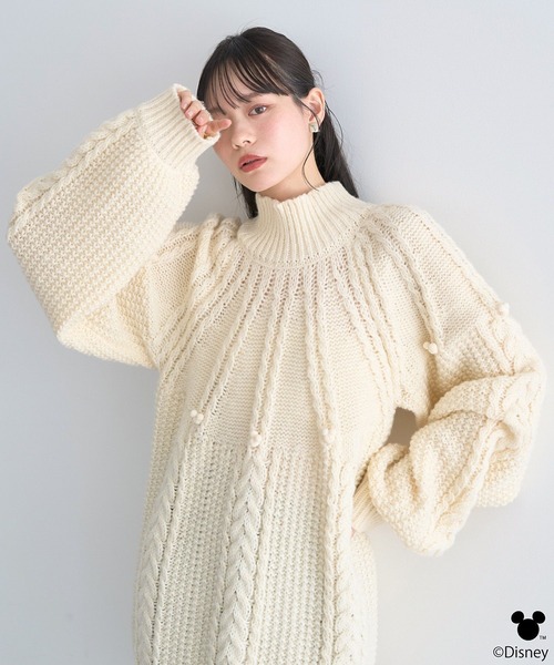 セール】Disney/ポイントミッキーケーブルニット（ニット/セーター