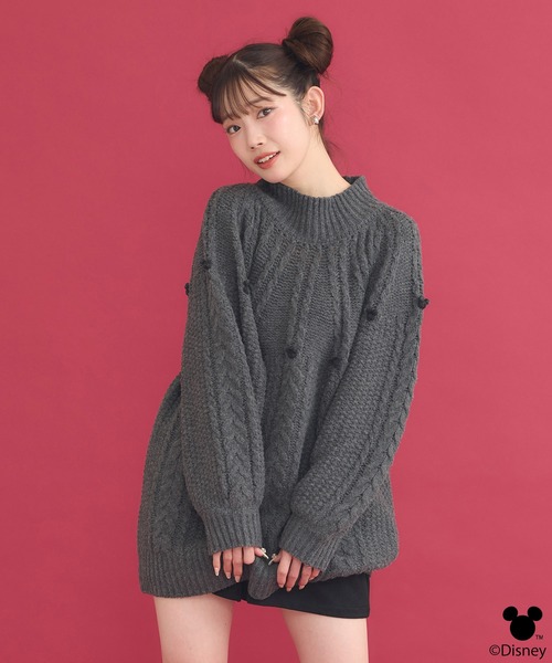セール】Disney/ポイントミッキーケーブルニット（ニット/セーター