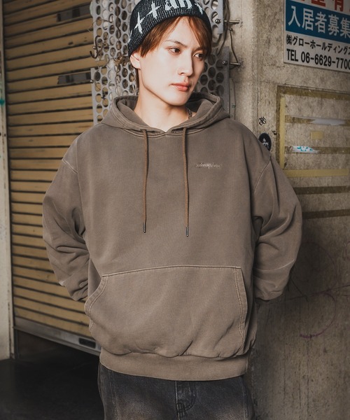 SIDEWAY STANCE(サイドウェイスタンス)の「【SIDEWAY STANCE】ピグメント スウェット プルパーカー(パーカー・メンズ・ブラック/ブラウン・X-LARGE/LARGE/MEDIUM/SMALL)」の2枚目の写真