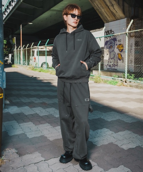 SIDEWAY STANCE(サイドウェイスタンス)の「【SIDEWAY STANCE】ピグメント スウェット プルパーカー(パーカー・メンズ・ブラック/ブラウン・X-LARGE/LARGE/MEDIUM/SMALL)」の10枚目の写真