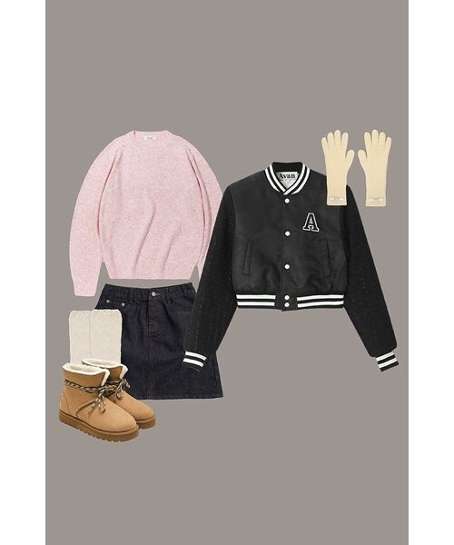 AVANDRESS(アバンドレス )の「Atlantis Chic Crop Varsity Jacket BLACK(ブルゾン・レディース・ブラック・MEDIUM/SMALL)」の3枚目の写真
