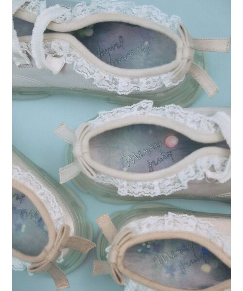 merry jenny（メリージェニー）の「satin ribbon stitch sneaker（スニーカー・レディース・ライトブルー/アイボリー・LARGE/MEDIUM）」の6枚目の写真