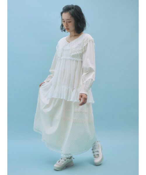 merry jenny（メリージェニー）の「satin ribbon stitch sneaker（スニーカー・レディース・ライトブルー/アイボリー・LARGE/MEDIUM）」の8枚目の写真