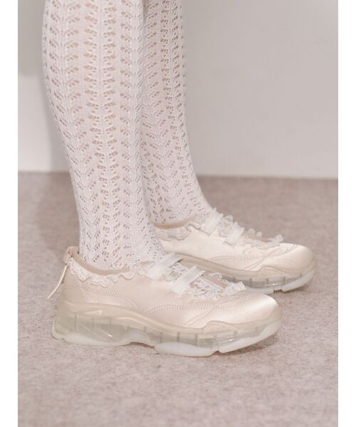 merry jenny（メリージェニー）の「satin ribbon stitch sneaker（スニーカー・レディース・ライトブルー/アイボリー・LARGE/MEDIUM）」の12枚目の写真