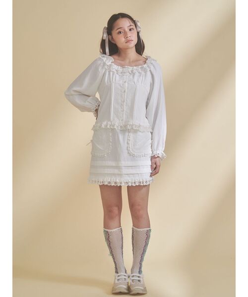 merry jenny（メリージェニー）の「satin ribbon stitch sneaker（スニーカー・レディース・ライトブルー/アイボリー・LARGE/MEDIUM）」の20枚目の写真