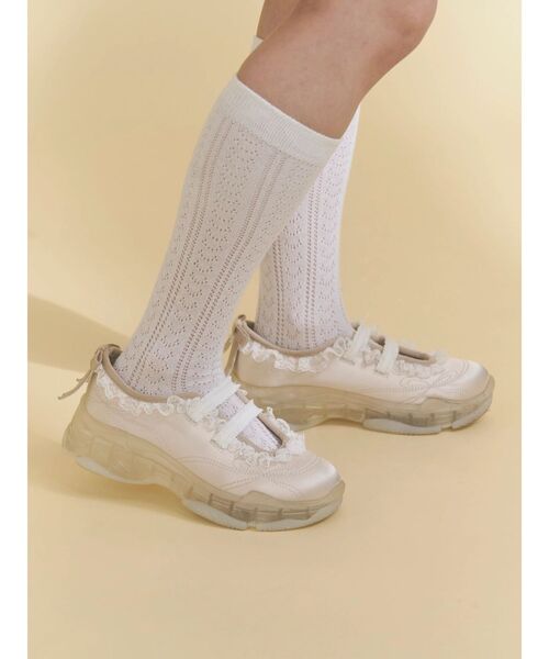 merry jenny（メリージェニー）の「satin ribbon stitch sneaker（スニーカー・レディース・ライトブルー/アイボリー・LARGE/MEDIUM）」の18枚目の写真