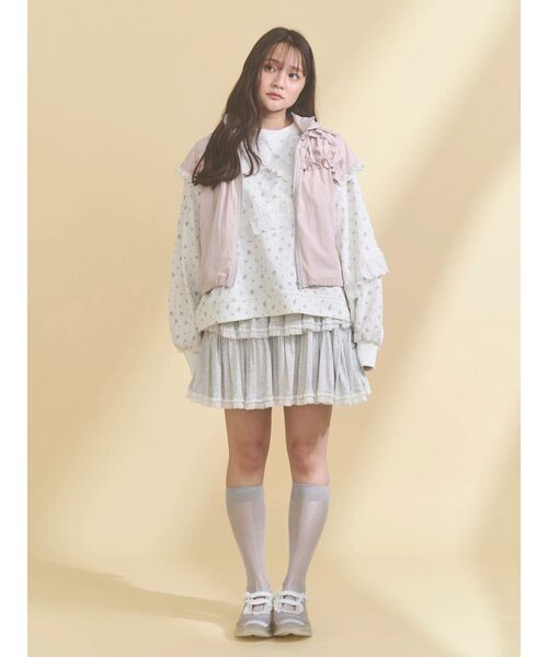 merry jenny（メリージェニー）の「satin ribbon stitch sneaker（スニーカー・レディース・ライトブルー/アイボリー・LARGE/MEDIUM）」の5枚目の写真