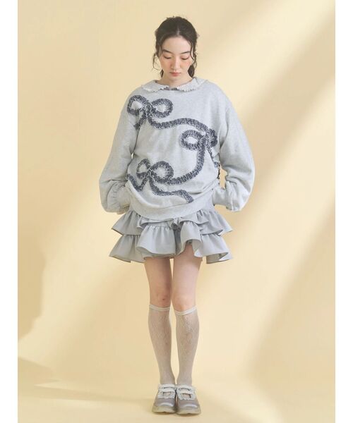 merry jenny（メリージェニー）の「satin ribbon stitch sneaker（スニーカー・レディース・ライトブルー/アイボリー・LARGE/MEDIUM）」の7枚目の写真