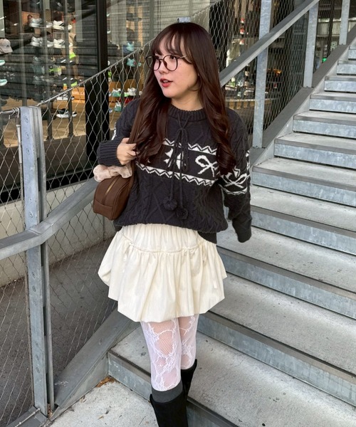 セール】【HolidayCollection】カウチン風ニットプルオーバー（ニット