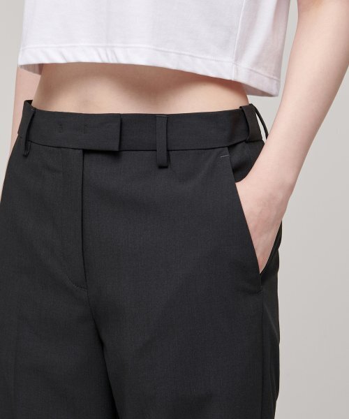 MUSINSA STANDARD WOMAN（ムシンサスタンダードウーマン）の「[クールタンダード] ウィメンズ ストレート ヒドゥンバンディング スラックス [グレー]（スラックス・レディース・その他・24/25/26/27/28/29/30）」の4枚目の写真