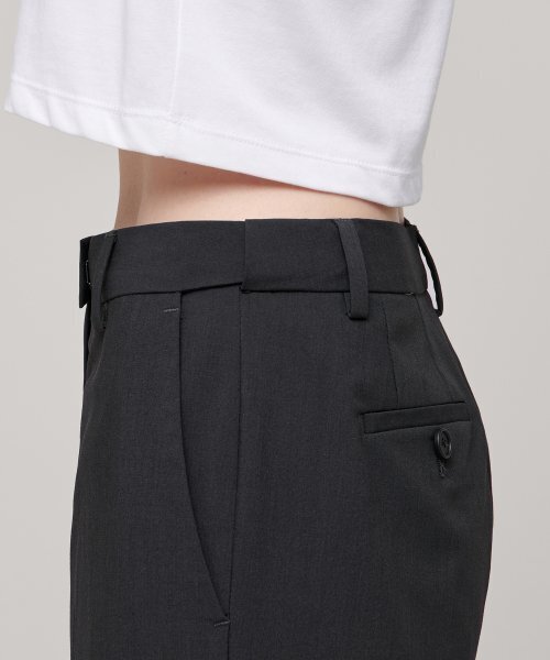 MUSINSA STANDARD WOMAN（ムシンサスタンダードウーマン）の「[クールタンダード] ウィメンズ ストレート ヒドゥンバンディング スラックス [グレー]（スラックス・レディース・その他・24/25/26/27/28/29/30）」の5枚目の写真