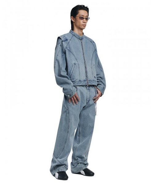NOMANUAL(NOMANUAL)の「CURVED LINE DENIM PANTS - WHITE BLUE(デニムパンツ・レディース・その他・X-SMALL)」の3枚目の写真