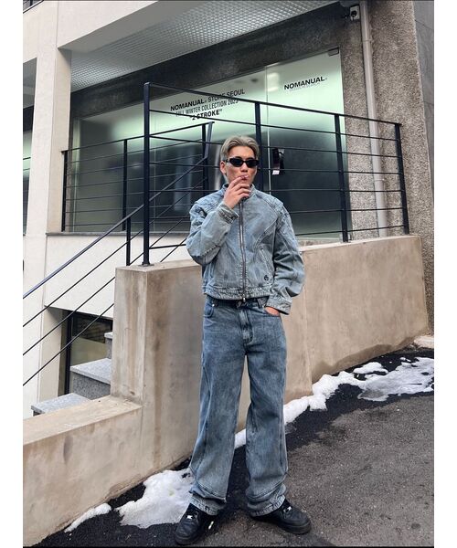 NOMANUAL(NOMANUAL)の「CURVED LINE DENIM PANTS - WHITE BLUE(デニムパンツ・レディース・その他・X-SMALL)」の13枚目の写真