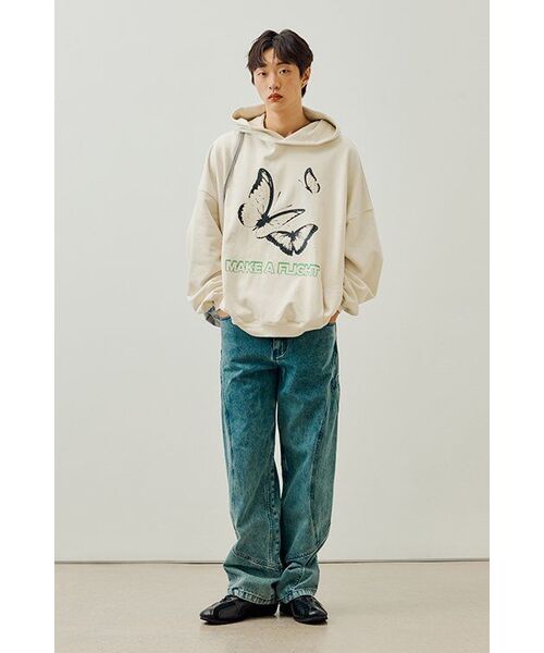 NOMANUAL(NOMANUAL)の「CURVED LINE DENIM PANTS - WHITE BLUE(デニムパンツ・レディース・その他・X-SMALL)」の17枚目の写真