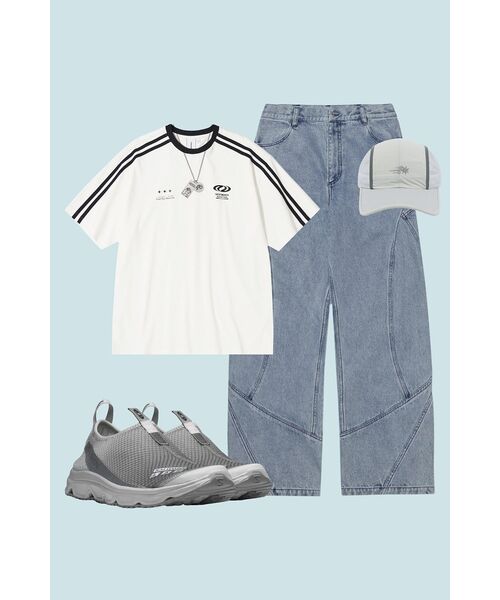 NOMANUAL(NOMANUAL)の「CURVED LINE DENIM PANTS - WHITE BLUE(デニムパンツ・レディース・その他・X-SMALL)」の19枚目の写真