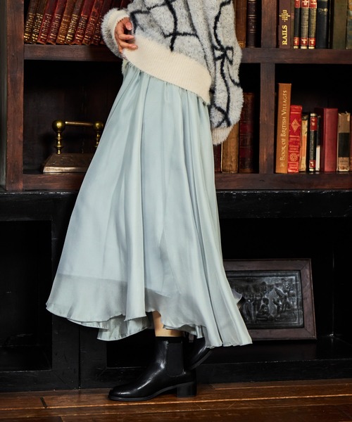 mysty woman(ミスティウーマン)の「シアーイレギュラーヘムスカート 622308(スカート・レディース・グレイッシュブルー/チャコールグレー/ベージュ・FREE)」の1枚目の写真