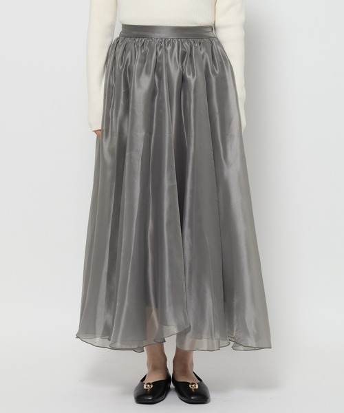 mysty woman(ミスティウーマン)の「シアーイレギュラーヘムスカート 622308(スカート・レディース・グレイッシュブルー/チャコールグレー/ベージュ・FREE)」の7枚目の写真