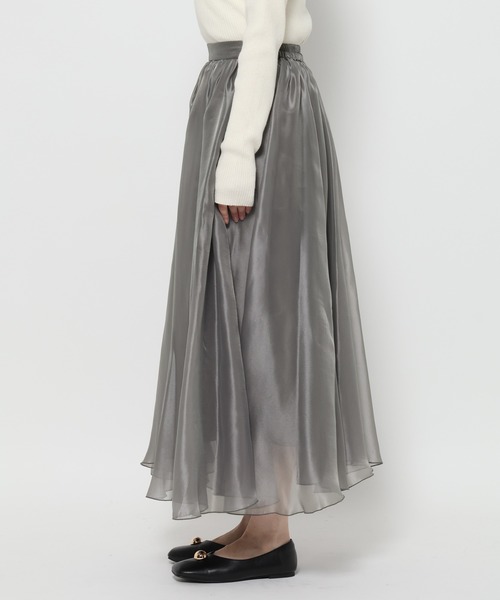 mysty woman(ミスティウーマン)の「シアーイレギュラーヘムスカート 622308(スカート・レディース・グレイッシュブルー/チャコールグレー/ベージュ・FREE)」の8枚目の写真
