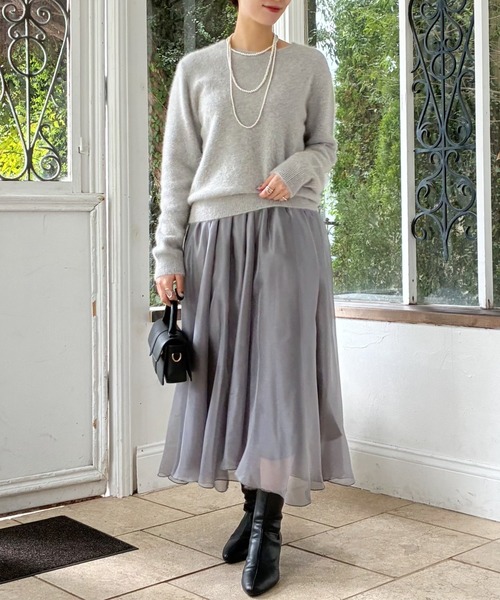 mysty woman(ミスティウーマン)の「シアーイレギュラーヘムスカート 622308(スカート・レディース・グレイッシュブルー/チャコールグレー/ベージュ・FREE)」の17枚目の写真