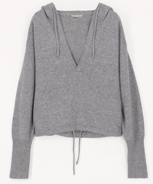 FREAK'S STORE(フリークスストア)の「Knit Hood Tops/ニット フードトップス/フーディー<セットアップ対応>(ニット/セーター・レディース・オフホワイト/グレー/ネイビー・フリ-)」の2枚目の写真