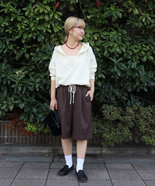 FREAK'S STORE(フリークスストア)の「Knit Hood Tops/ニット フードトップス/フーディー<セットアップ対応>(ニット/セーター・レディース・オフホワイト/グレー/ネイビー・フリ-)」の4枚目の写真