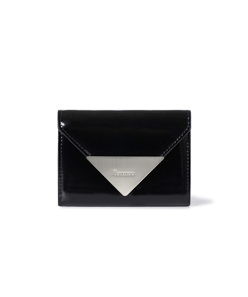 セール】LACQUER TRIANGLE WALLET - MATT BLACK（札入れ
