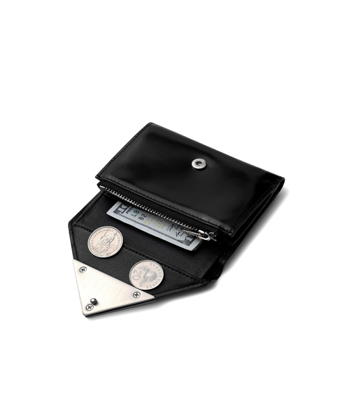 セール】LACQUER TRIANGLE WALLET - MATT BLACK（札入れ