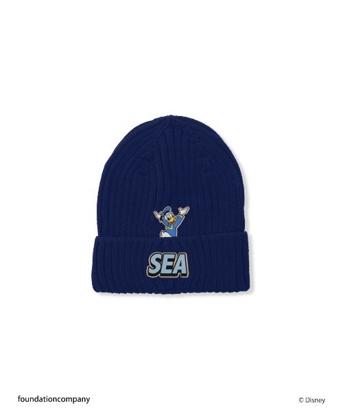 Disney（ディズニー）の「DONALD / PATCH BEANIE（ニットキャップ/ビーニー・メンズ・ブルー・F）」の2枚目の写真
