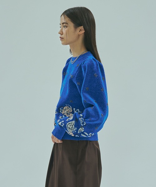 ROSE BUD(ローズバッド)の「(mici)BEADS and SEQUIN EMBROIDERY KNIT TOP(ニット/セーター・レディース・ブルー/ブラック・ONE SIZE)」の13枚目の写真