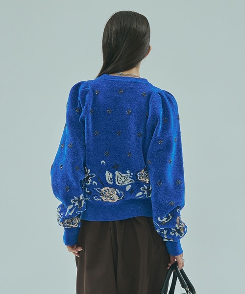 ROSE BUD(ローズバッド)の「(mici)BEADS and SEQUIN EMBROIDERY KNIT TOP(ニット/セーター・レディース・ブルー/ブラック・ONE SIZE)」の14枚目の写真