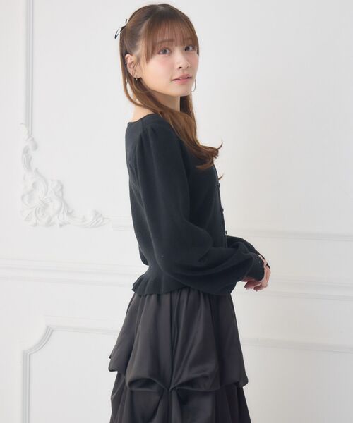 ems excite（エムズエキサイト）の「チェック切替NTPO（ニット/セーター・レディース・ブラック/ダークブルー/ナチュラル・FREE）」の10枚目の写真