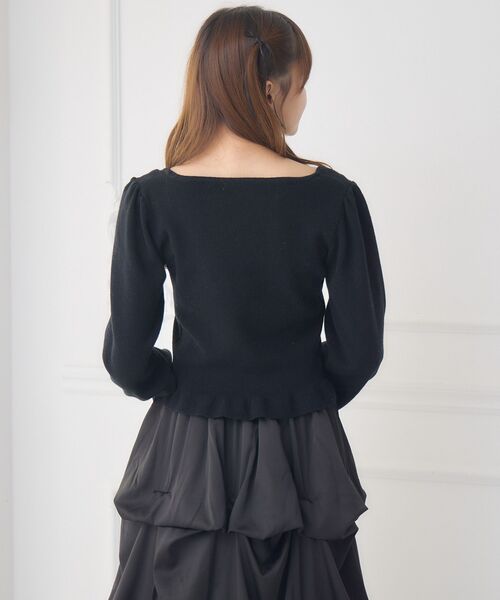 ems excite（エムズエキサイト）の「チェック切替NTPO（ニット/セーター・レディース・ブラック/ダークブルー/ナチュラル・FREE）」の11枚目の写真